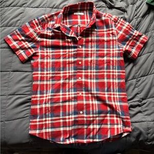 Sonoma Red and Blue Plaid Button-Down Shirt